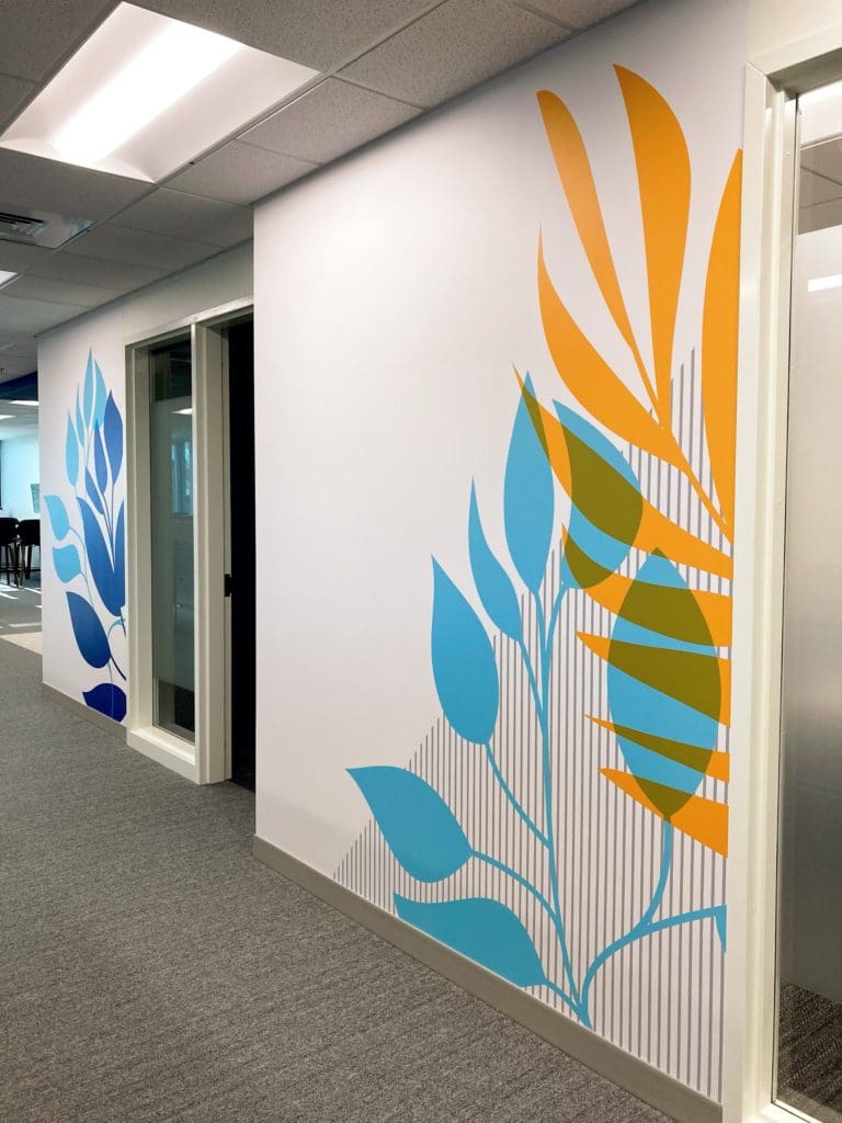 Office wallcovering installation